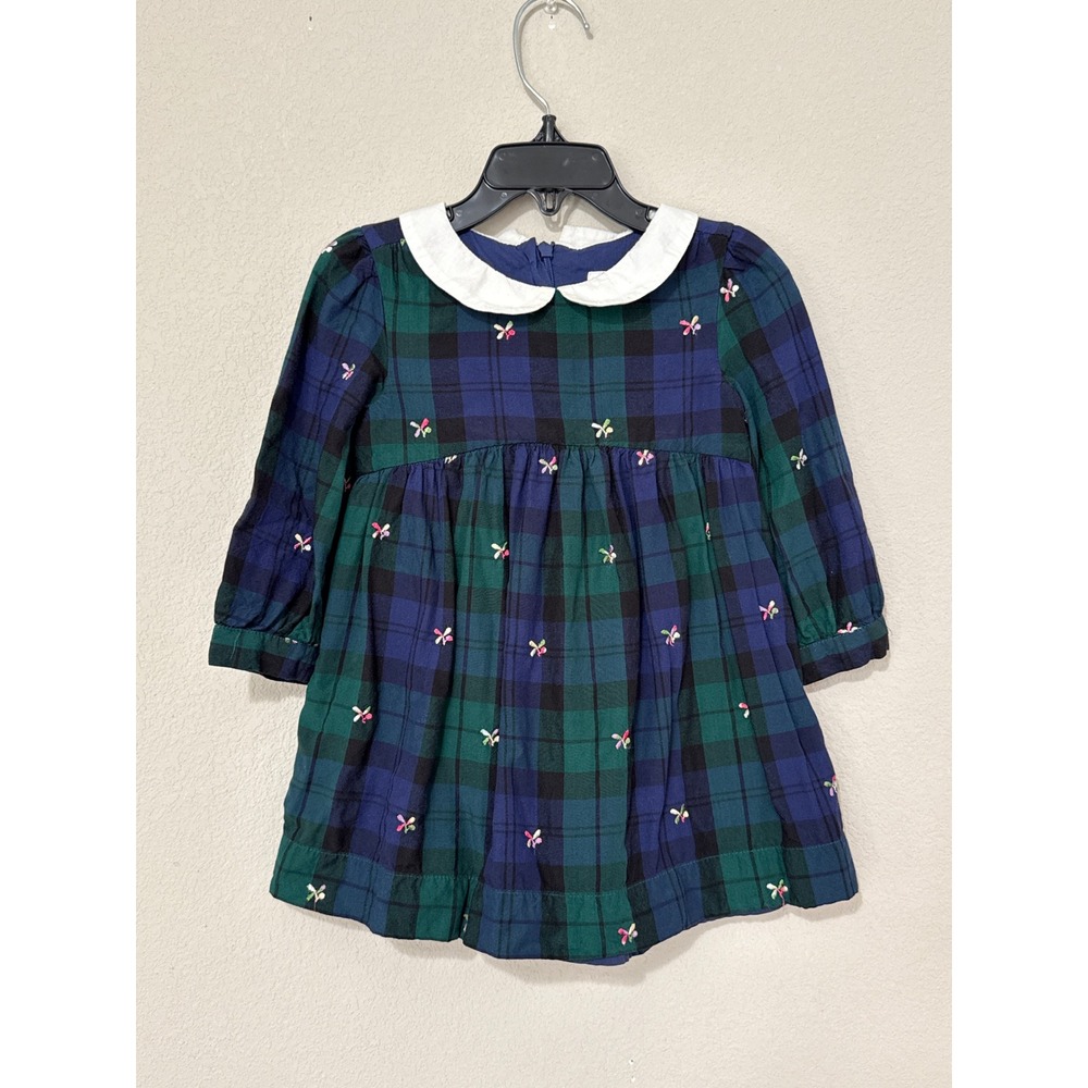 Gap x Sarah Jessica Parker Toddler Girls Collared Plaid Dress 2T Preppy Floral